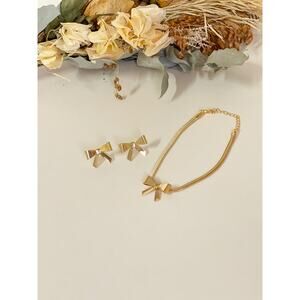 Delicate Bow 18k Gold Plated Earrings